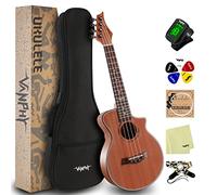 VANPHY Ukulele Tenor Ukelele Sapele Wooden Uke Professional 26 Inch Ukelel for Adult Beginner Hawaiian Uke Comes with Starter Ukele Kit Include Big Bag Tuner Strap Ukelel String Picks Clean Cloth