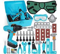 Vanplay Kids Toys Kids Tool Set Pretend Play Tools Kit with Electronic Toy Drill Tool Belt Toys for 3 4 5 6 Year Old Boys Girls (52Pcs)