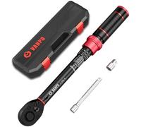 VANPO 1/4" Torque Wrench 3-25Nm, 72 Tooth Bike and Motorcycle Torque Wrench Set 3 Pieces with 100mm Extension Bar, 1/4"-3/8" Adapter, for Road and Mountain Bike, Motorcycle