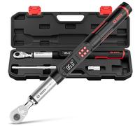 VANPO 3/8" Digital Torque Wrench 6.8-135NM Electronic Torque Wrench with LCD Display, 4 Units, Acoustic Warning and Vibration, Reversible Ratchet ±2% for Bike, Car, Motorcycle