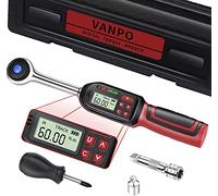 vanpo 3/8-Inch Drive Digital Torque Wrench, Electronic Wrench (2.2-44.3 ft-lbs./3-60Nm), Set with Accurate to 2%, Buzzer & LED Indicator, 1/4 Adapter, Extension Bar for Bike Moto