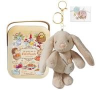 Vanpoo Bunny Lulu in A Tin,Plush Rabbit Keyring Keychain,Kawaii Bag Charm Keychain Accessories for Kids Bags,Backpacks,Valentine's Day Gift for Women