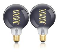 Vanpus 6W LED Edison Bulb, Dimmable 2700K Warm White, E27 Base, 20000 Hours Life, 90+ CRI, Smoke Gray Glass Vintage Light - 2 Pack