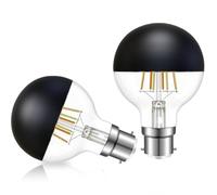 Vanpus B22 Bayonet LED Bulb 6W Dimmable,Warm White ，Half Chrome Black Top