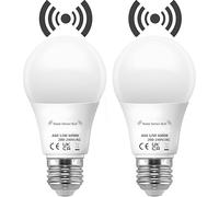 Vanpus Dusk to Dawn Light Bulbs,Motion Sensor Light Bulb, Auto On/Off Radar Sensing Bulb, E27 LED Light Bulb, 12W (6000k),Night Lamp for Stairs, Garages, Corridors, Courtyards, etc (2 Pack)