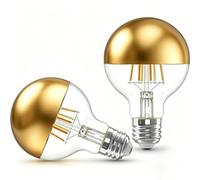 Vanpus E27 LED Bulb 2700K Warm White 6W Brass Half Chrome ⌀80mm