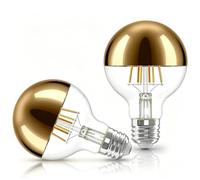 Vanpus E27 LED Bulb 6W Warm White Golden Half-Plated Lamp Bulb ⌀80mm