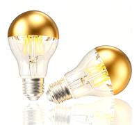 Vanpus E27 LED Bulb Warm White 6W Brass Half-Plated Lamp Bulb ⌀60mm