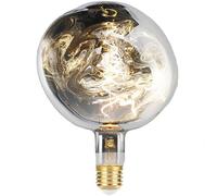 Vanpus Giant LED Decorative Bulb, 6W Dimmable 2700K Warm White, E27 Base, CRI 90+, Flicker-Free, Handmade Nickel-Plated ，Silver Maximum Diameter: 20 cm