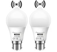 Vanpus Motion Sensor Light Bulb, B22 LED Light Bulb, Auto On/Off PRI Sensing Bulb, 9W Warm White (2700k),Dusk to Dawn Light Bulbs, Garages, Corridors, Courtyards, etc (2 Pack)