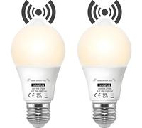 Vanpus Motion Sensor Light Bulb, E27 LED Light Bulb, Auto On/Off Radar Sensing Bulb, 9W Warm White (2700k),Dusk to Dawn Light Bulbs, Garages, Corridors, Courtyards, etc (2 Pack)
