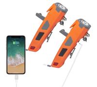 Vanpus Safety Hammer Multi Functional, Life-Saving Emergency Escape Tool ， 8 in 1 ： Car Safety Hammer， Seat Belt Cutter， LED Flashlight ，Mobile Power,Strobe ，SOS Beacon ，Alarm etc，OR 2PCS