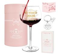 Vanqruo Retirement Gifts for Women 2026, Retirement Wine Glass Set - Retired 2026 Not My Problem Anymore, Goodbye Gifts for Coworkers, Retired Gift Idea for Woman Colleague Boss