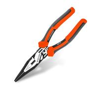 VANQUISH 8'' Longnose Plier with Tape Puller and Wire Crimper High Leverage Multifunctional Cr-V Steel Plier 30% Less Effort to Cut, 3274