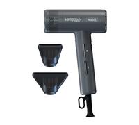 Vanquish Compact Grey Hair Dryer - Lightweight Professional Blow Dryer with High-Speed Digital Motor, 3 Heat & Speed Settings, Cool Shot, Auto-Clean Function & Nozzle Attachments