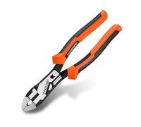 VANQUISH Dual Pivot Compound Linesman Plier 8.5'' CR-V Steel, Power Grip Handle, 50% Less Effort to Cut,3014