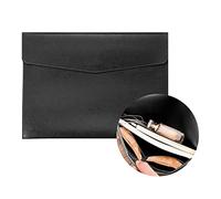 VANRA 1 Piece File Folder Organizer PU Leather File Jackets Document Holder Project Pockets with Magnetic Closure Button and Inner Bag for A4 Letter Size Paper (Black)