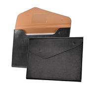 VANRA 1 Piece File Folders PU Leather Expanding Document Holder File Jacket Filing Envelope for A4 Letter Size Paper with Invisible Magnetic Closure Black