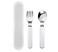 VANRA 2-Piece Children Fork and Spoon Set 18/10 Stainless Steel Child Flatware Set Kids Utensils Set with Case for Lunch Box