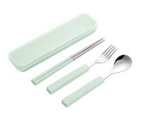 VANRA 3-Piece Children Utensils Set 18/10 Stainless Steel Child Flatware Set Silverware Knife Spoon Fork Set with Travel Case for Kids Lunch Box