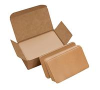 VANRA 300 Small Blank Index Cards Color Cardstock Study Flash Cards, 3.5x2 inches, Unruled with Rounded Corners (Kraft Brown, 300/Pack)