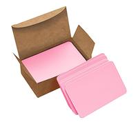 VANRA 300PCS Small Blank Index Cards 3.5x2 inches Note Cards Study Flash Cards, Word Message Gift DIY Card Kraft Paper Tags (Pink, 300/Pack)