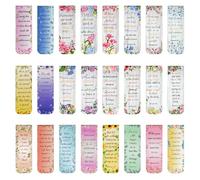 VANRA 48 Pieces Bible Verse Magnetic Bookmarks with Full Scripture Christian Inspirational Bookmark Clips with Bible Verses Magnet Page Markers for Kids Women Students Reading (Floral)