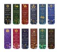 VANRA 48 Pieces Bible Verse Magnetic Bookmarks with Full Scripture Christian Inspirational Bookmark Clips with Bible Verses Magnet Page Markers for Kids Women Students Reading (Cross)