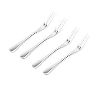 VANRA 5.1in 4-Piece Salad Forks Set Stainless Steel Cocktail Appetizer Dessert Fork Tasting Forks Silver Flatware Set
