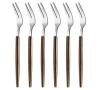 VANRA 6-Piece Salad Forks Stainless Steel 5.5 inch Cocktail Appetizer Dessert Fork Mini Tasting Forks Silver Small Fork Flatware Set