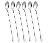 VANRA 9 inch Long Handle Iced Tea Spoons Set of 6 18/8 Stainless Steel Ice Cream Spoon Cocktail Stirring Spoons Long Coffee Spoons