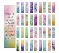 VANRA 90 Pieces Bible Verse Bookmarks with Full Scripture Christian Inspirational Bookmark with Bible Verses for Kids Women Colorful Christmas Gifts (Colorful)