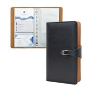 VANRA Business Card Book Holder Organizer, Leather Credit Card Holder with 300 Card Slots, Professional Credit Card Binder for Men and Women (Black)