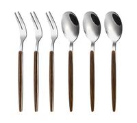 VANRA Coffee Spoons Dessert Forks Set Mini Appetizer Spoon Small Stainless Steel Teaspoons Silverware Flatware Silver Tasting Tea Spoons Salad Forks