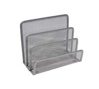VANRA Small Letter Sorter Desktop File Holder Organizer Metal Mesh with 3 Vertical Upright Compartments (Silver)