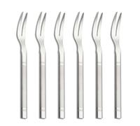 VANRA Small Salad Forks Set of 6 Stainless Steel Mini Appetizer Dessert Fork Cocktail Fruit Tasting Forks Silver Flatware Set Tiny Utensils 5.3 inch