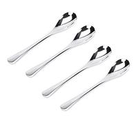 VANRA Teaspoon Set 4 PCS 4.9in Stainless Steel Coffee Spoon Small Spoons Dessert Spoon Set Silver Flatware Set, Polished & Dishwasher Safe
