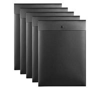 VANRA Vertical File Folders Poly Filing Envelope Plastic Project Folder with Snap Button Closure for A4 Letter Size Paper (Pack of 5, Black)