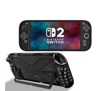 Vanrain Hülle für Nintendo Switch 2, Weich TPU mit PC Case Schutzhülle Anti-Kratzer und Stoßfest, Voller Schutz Silikon Bumper Vollständige Abdeckung Schutzhülle Grip Zubehör, Schwarz