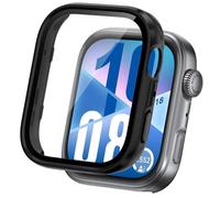 Vanrain Matte Case for Huawei Watch Fit 4, 1 Piece 360° All-Round PC Case with Protective Glass Bumper Full Cover Protective Case Black