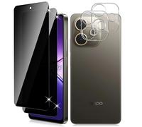 Vanrain Privacy Screen for Tempered Glass for OPPO A5 Pro 4G/5G, Pack of 2 + 2 Privacy Screen Protector and Camera Protection, Anti Spy Protective Glass 9H Hardness Scratch-Resistant Bubble-Free