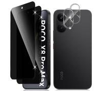 Vanrain Privacy Screen for Tempered Glass for Xiaomi Poco X8 Pro Max, Pack of 2 + 2 Privacy Screen Protector and Camera Protection, Anti Spy Protective Glass 9H Hardness Scratch-Resistant, Bubble-Free