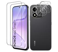 Vanrain Screen Protector for Honor 600 Smart 5G, Pack of 2 + 2 Tempered Glass and Camera Protection, 9H Hardness Protective Glass HD Clear Anti-Scratch Bubble-Free