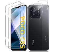 Vanrain Screen Protector for Xiaomi Poco C85, Pack of 2 + 2 Tempered Glass and Camera Protection, 9H Hardness Protective Glass HD Clear Anti-Scratch Bubble-Free