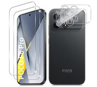 Vanrain Screen Protector for Xiaomi Poco F8 Pro, Pack of 2 + 2 Tempered Glass and Camera Protection, 9H Hardness Protective Glass HD Clear Anti-Scratch Bubble-Free