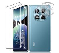 Vanrain Screen Protector for Xiaomi Redmi Note 14 Pro 4G, Pack of 2 + 2 3D Curved Protective Glass and Camera Protection, 9H Hardness Display Protection HD Clear Anti-Scratch