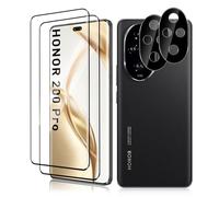 Vanrain Tempered Glass Screen Protector for Honor 200 Pro 5G, Pack of 2 + 2 3D Curved Protective Glass and Camera Protection, 9H Hardness Screen Protector HD Clear Anti-Scratch