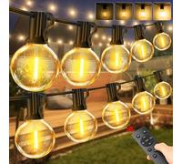 Vanranger Festoon Outdoor Lights Mains Powered with Remote Control G40 Garden Outside Festoon Lights Mains Powered 45M 150Ft for Gazebo Pergola with Shatterproof LED Bulbs