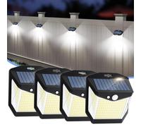 Vanranger Solar Security Lights Outdoor Garden: 248 LED Motion Sensor Flood Light 3 Modes Outside Solar Wall Lights 270° Wide Angle Lighting IP65 Waterproof for Fence Front Door Yard Garage 4 Pack