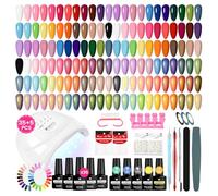 VANREESA 58PCS Gel Nail Polish Set with U V Light 35+5 Colours Gel Polish Nail Kit White Nude Pink Red Blue Purple Gels Nails Kit with Base Top Coat Manicure Salon Tools Gifts for Women